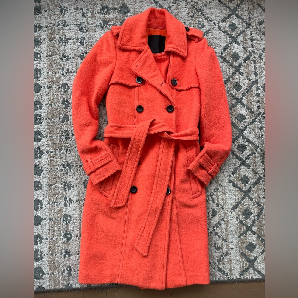 InWear Women’s Size 10 Trenchcoat Wool Blend Colourful Office Business Dressy